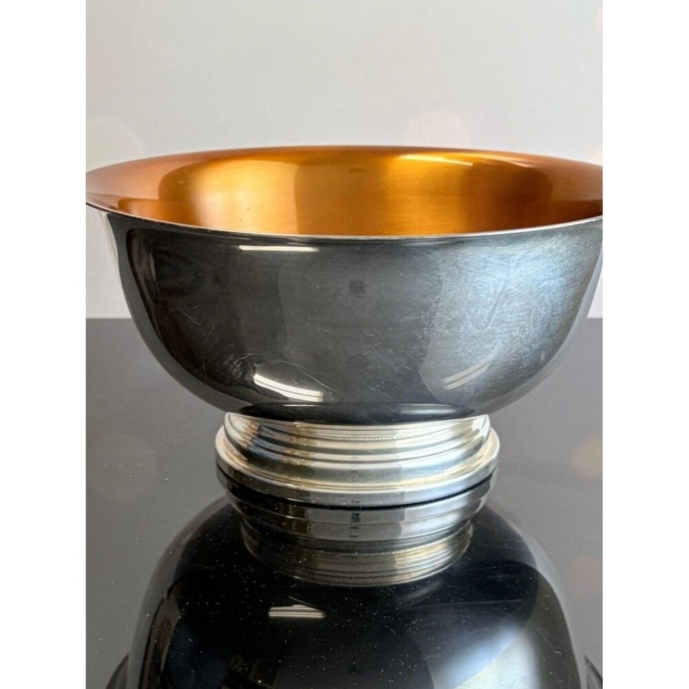 Vintage Wallace #9107 Silver Plated 7" Bowl with Enameled Copper